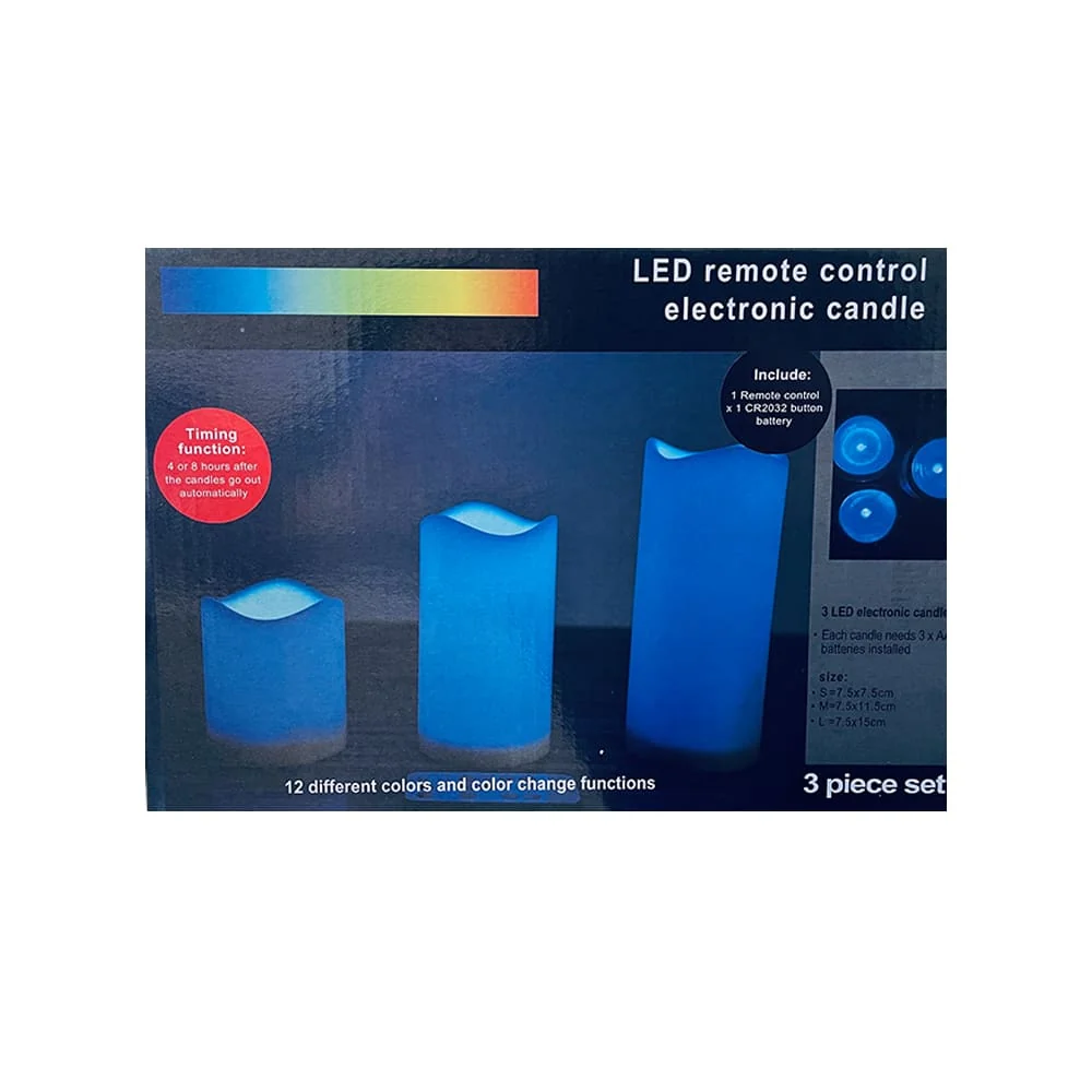 LED stearinlys - 3 stk. - 7.5/11.5/15 cm - m/fjernbetjening - m/farveskift - Billede 6