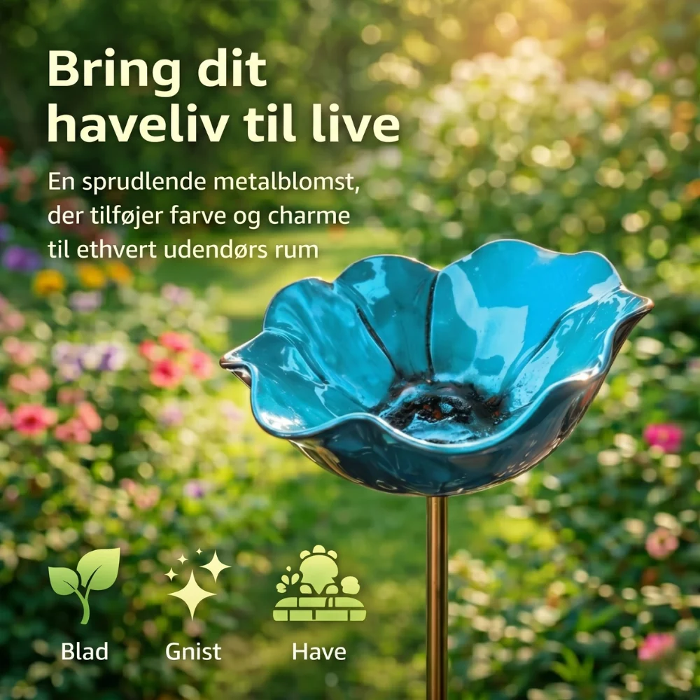 PetalHaven Garden™ – Have Fuglebad & Bestøver Vandstation - Billede 8