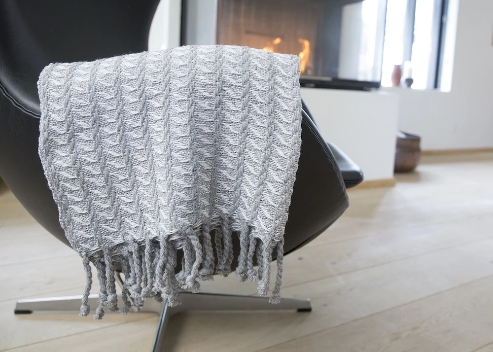 Plaid med frynser i 100% bomuld - 135 x 200 cm. fra Rugs’N’More - Billede 3