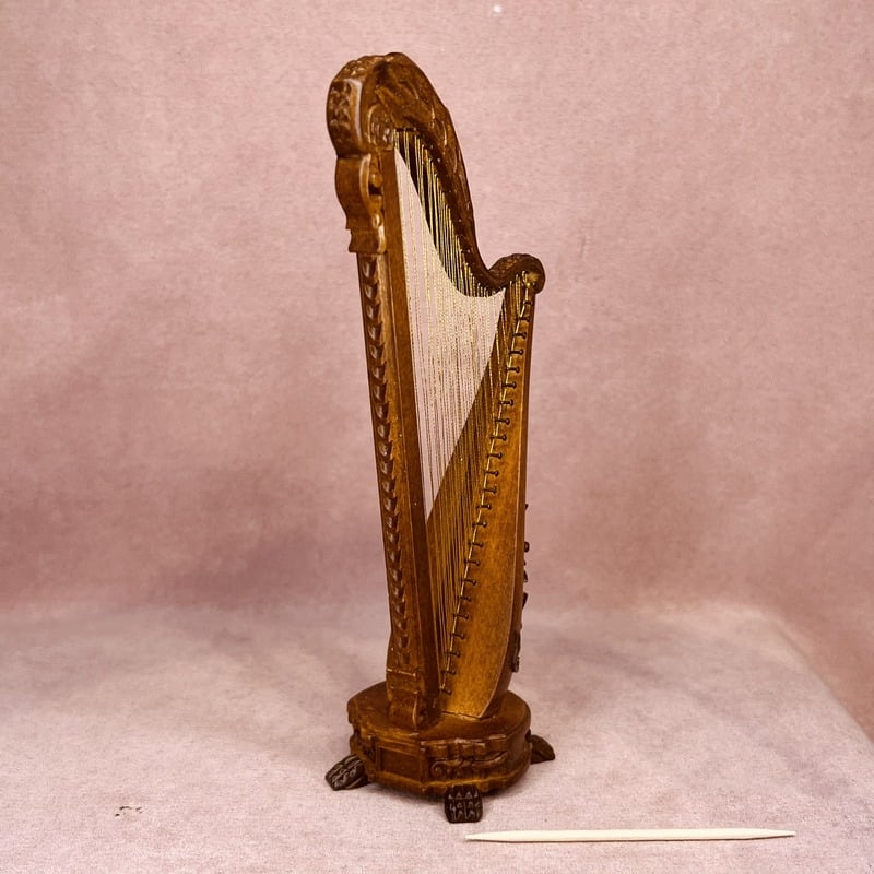 Miniature harpe i valnød - Billede 5
