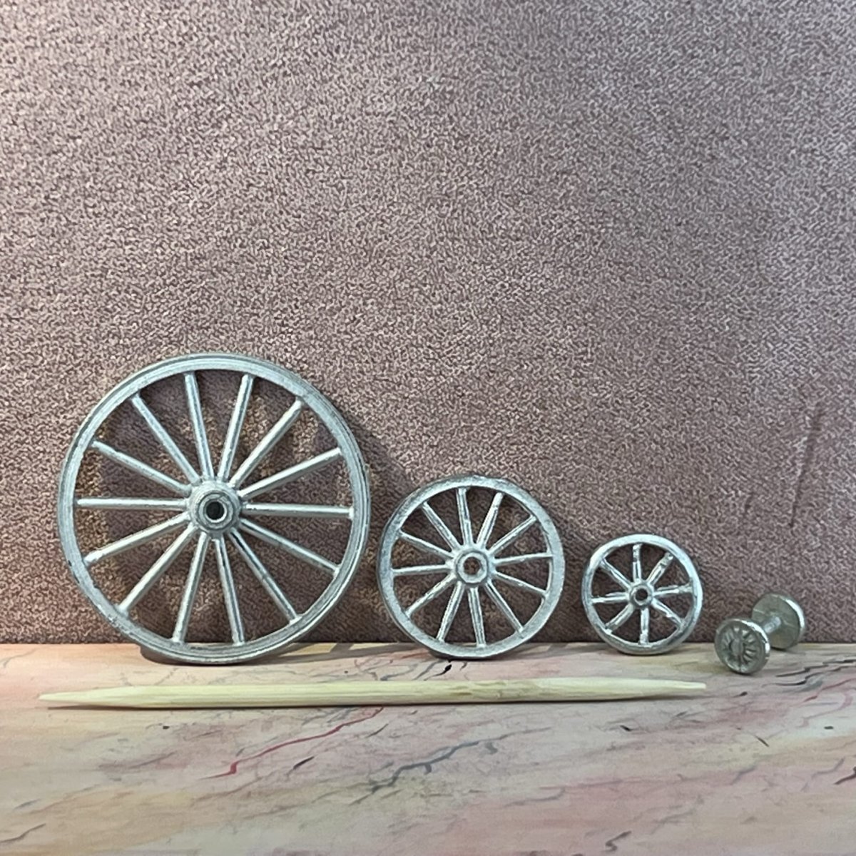 Miniature hjulsæt i metal 6 mm - Billede 3