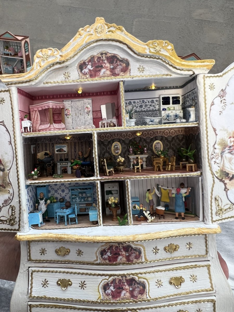 Miniature dukkehus kabinet ubehandlet - Billede 9