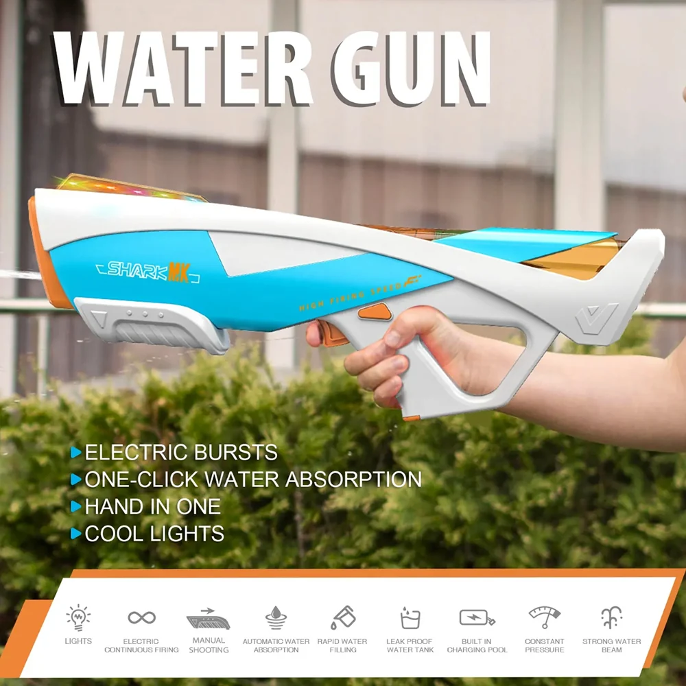 Elektrisk Vandpistol – SHARK MK - Automatisk Action med Stil - Billede 5