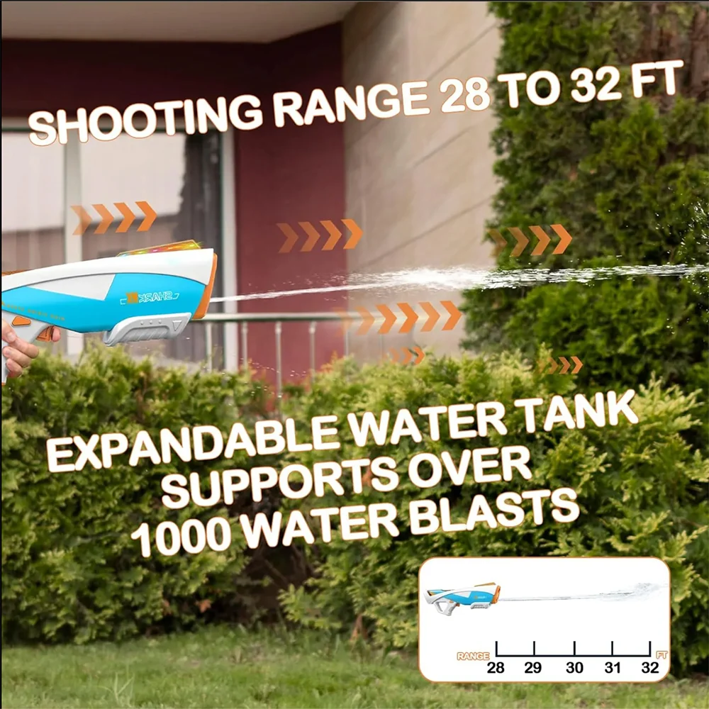 Elektrisk Vandpistol – SHARK MK - Automatisk Action med Stil - Billede 6