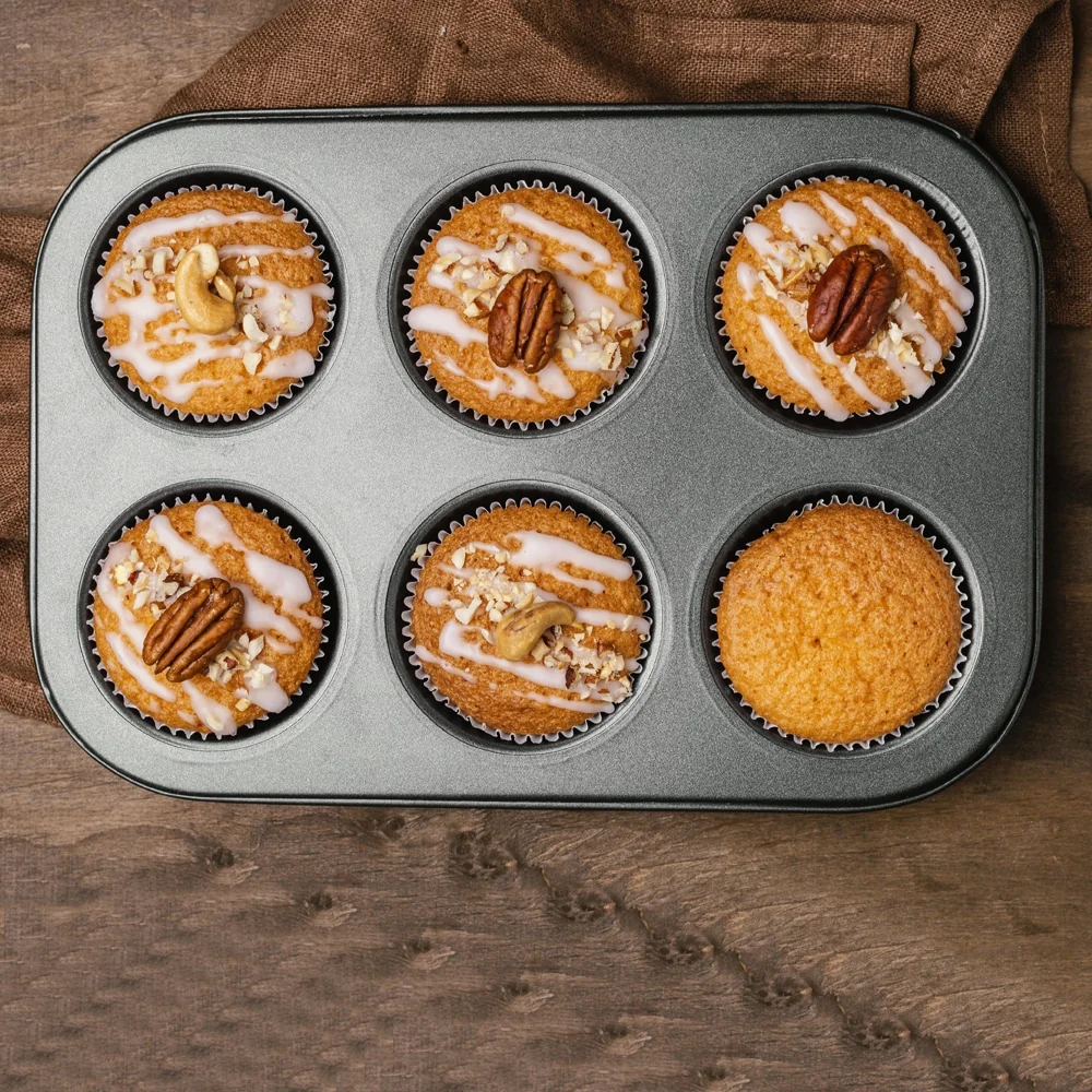 Muffinform (6 eller 12 stk.) i Sort Stål - bag Lækkerier med Lethed! - Billede 4