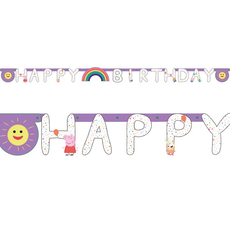 Banner Gurli Gris Happy Birthday 250 cm - Billede 2