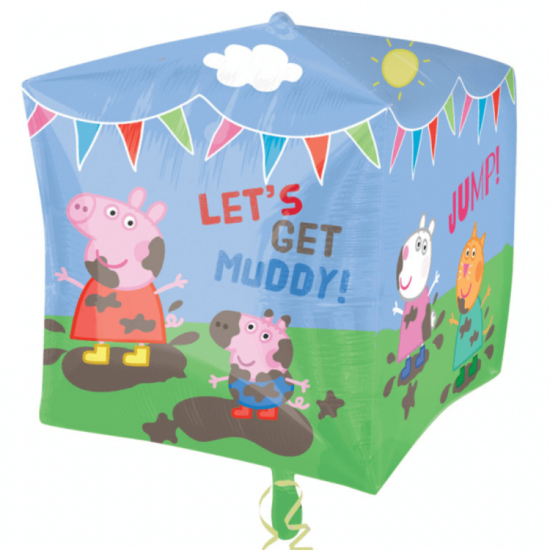 Heliumballon kube Gurli Gris/Peppa Pig - Billede 2