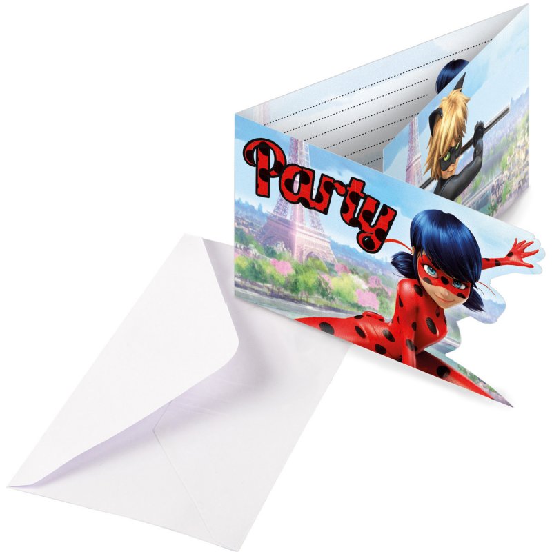 Invitationer Miraculous 8-pak - Billede 2